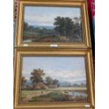 Leopold Rivers - A pair of landscape views, oil on canvas, signed circa 1878, 24 x 34 cm (2)