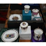Various boxed Coalport china commemorative goblets, bowls and plates to/w boxed Paragon ltd ed