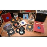 Collection of original Elvis Presley 45rpm records, five in picture sleeves, to/w various other rock