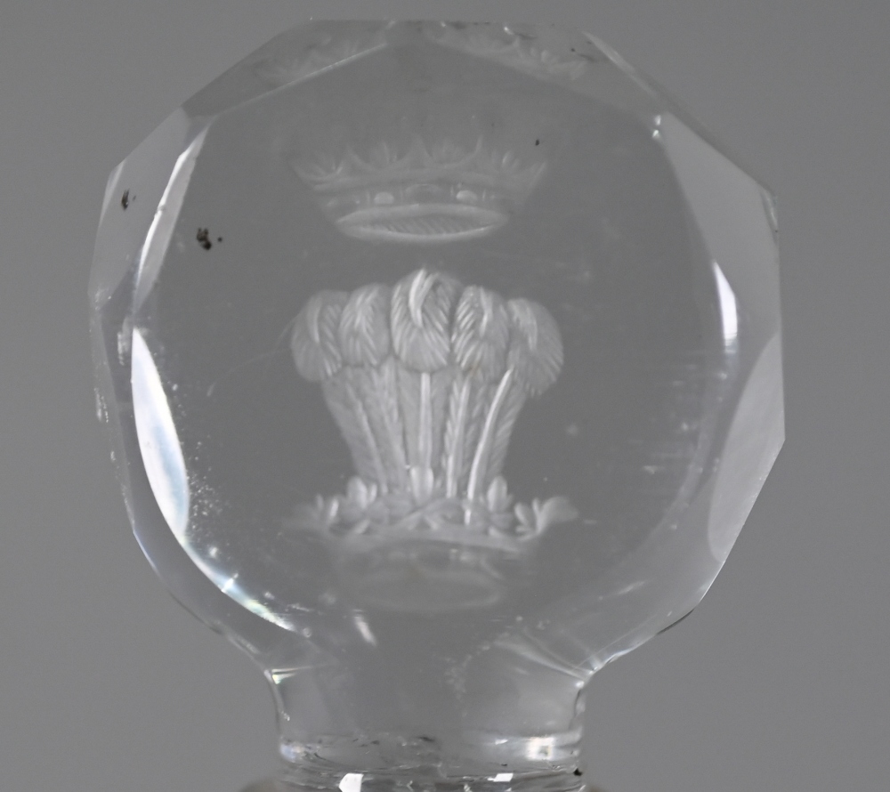 Fine quality early 19th century glass large goblet and cover, the facetted finial engraved with - Image 2 of 8