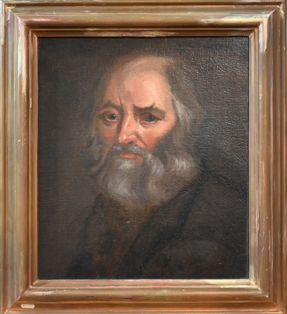 A late 17th/early 18th century portrait of an old man with beard, oil on canvas, 43 x 38 cm