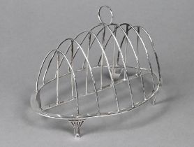 A George III silver toast rack of elliptical form, John Langlands & John Robertson, London (no