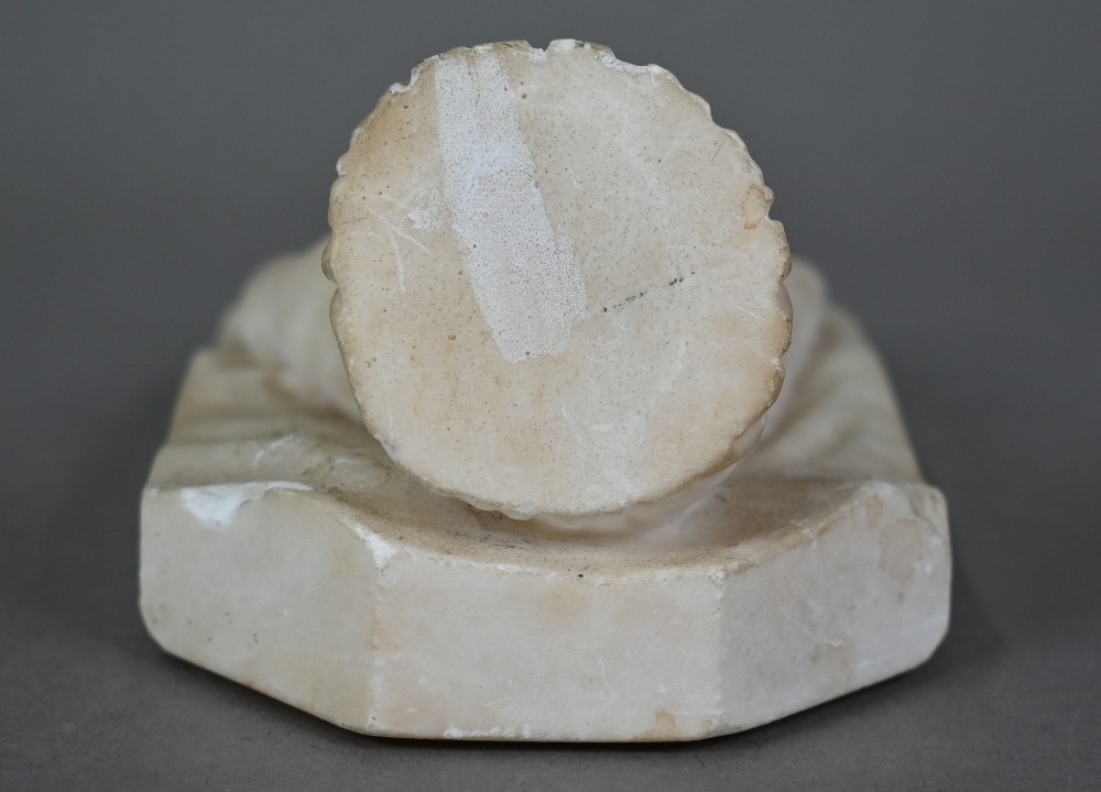Victorian carved alabaster paperweight, modelled as a hand 16 cm long to/w a Victorian set of - Image 6 of 7