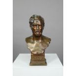 A bronze bust of Louis Pasteur, after Naoum Aronson, Morris Singer Foundry, London, 29 cm high