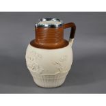 Georgian John Turner (Longton, Staffordshire) salt-glazed stoneware large ale-jug, with relief