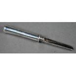 George III silver apple-corer with threaded blade contained in the cylindrical handle, Peter & Ann