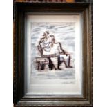 After Henry Moore (1898-1986) - 'Seated figure (stone)', off set lithograph, 43 x 31 cm ARR