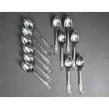 Set of twelve Victorian silver queen's pattern teaspoons, Elizabeth Eaton, London 1848, 10.3oz