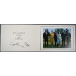 HM Queen Elizabeth II and HRH the Duke of Edinburgh Christmas card with two gilt cyphers to front,