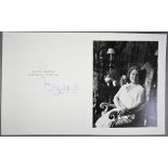 HM Queen Elizabeth the Queen Mother Christmas card with gilt cypher to cover, 1972, signed 'from