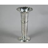 Silver flute vase with scrolling rim, William Neale & Sons Ltd, Birmingham 1922, 6.9oz, 23cm