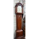 Richard Chater, London, a George III mahogany 8-day longcase clock, the enameled arched dial with