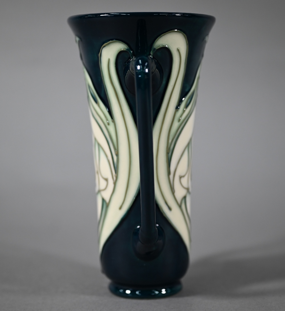 Modern Moorcroft Art Nouveau design two-handled vase, decorated with stylised floral motifs, - Image 4 of 5