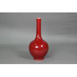 A Chinese copper red langyao monochrome bottle vase in the 18th century manner, the exterior