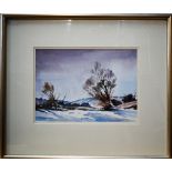 Michael Aubrey - 'In The Bleak Midwinter', watercolour, signed lower right, 25 x 35 cm