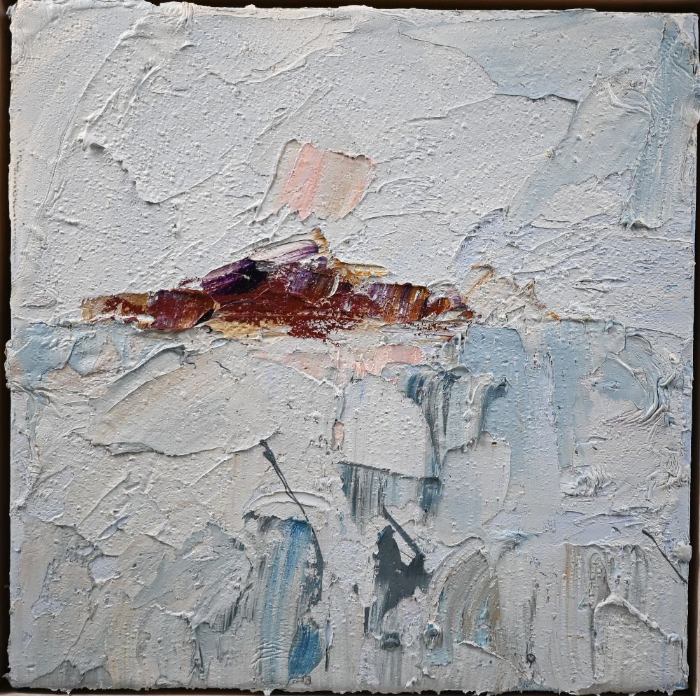 David Wheeler ( b 1952) - Abstract study, oil on canvas, signed to verso, 20 x 20 cm - Image 2 of 3