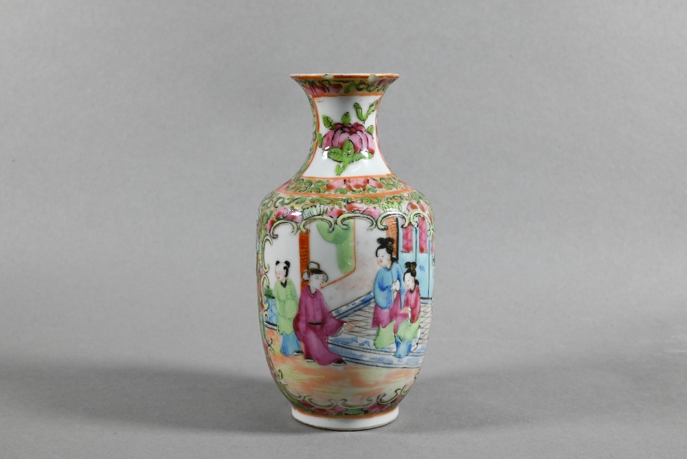 A 19th century Chinese Canton famille rose jug painted in polychrome enamels with birds, butterflies - Image 11 of 24