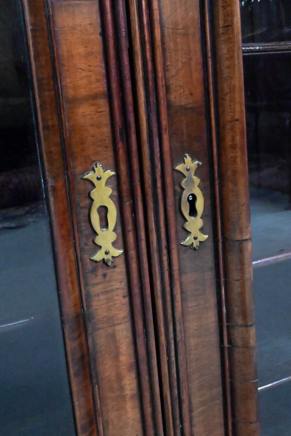 A William & Mary period walnut double dome top cabinet, with pair of arched glazed doors enclosing - Image 5 of 5