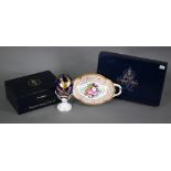 Royal Crown Derby China 'Paradise Cobalt' Egg, ltd ed no 1148/3500, to/w a 250 Collection Tray, no