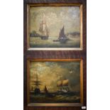 Early 19th century English school - A pair of maritime views close to shore, oil on canvas, 24 x