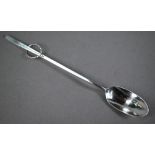 Modern design long-handled preserve spoon by Gwendoline Whicker (Falmouth, Cornwall), with looped