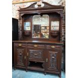 Maple & Co Ltd, an Aesthetic Movement mirror backed sideboard with original cellarette fittings, 155