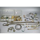 Mixed box of mainly modern jewellery including bead necklaces, earrings, brooches etc