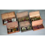 Six boxed antique/vintage apothecary's scales