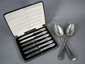 Pair of George III silver old English pattern tablespoons, Godbehere, Wigan & Boult, London 1811,