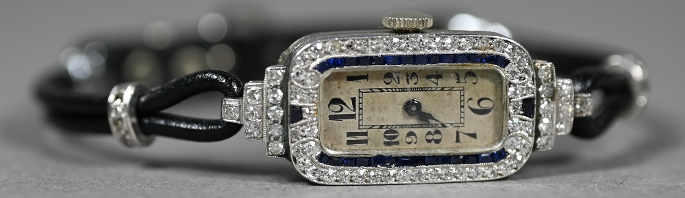 A lady's unmarked white and yellow metal Art Deco cocktail watch with 17-jewel Swiss movement and - Image 4 of 7