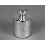 White metal 1 kilogram weight, unmarked (tests as silver), 32.2oz, 8cm high