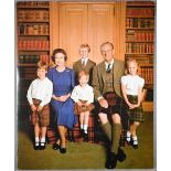 HM Queen Elizabeth II and HRH the Duke of Edinburgh Christmas card with printed photographic front