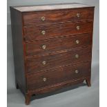 A Victorian mahogany country house chest of five long graduated drawers