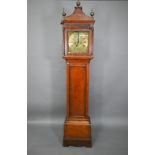 John Stokes, Saffron Walden, an 18th century oak longcase clock, the 8-day movement with 30 cm brass