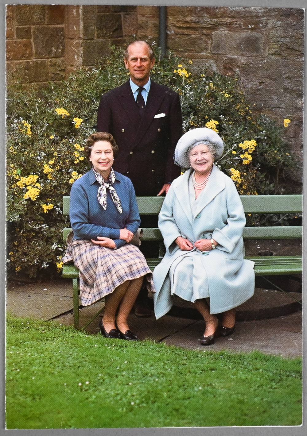 HM Queen Elizabeth II and HRH the Duke of Edinburgh Christmas card with printed photographic front