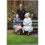 HM Queen Elizabeth II and HRH the Duke of Edinburgh Christmas card with printed photographic front