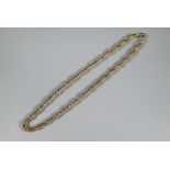 A 9ct yellow gold rope twist necklace, 40 cm long (open), approx 20.3g