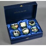 Boxed set of six Moorcroft 'Farmyard' egg cups, designed by Angela Davenport (1998)
