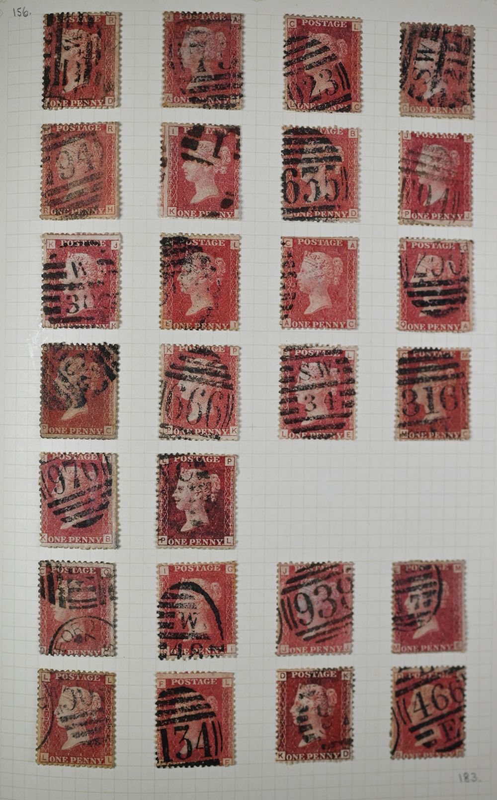 An album of postage stamps including four penny blacks and many penny reds to/w other Victorian - Image 3 of 4