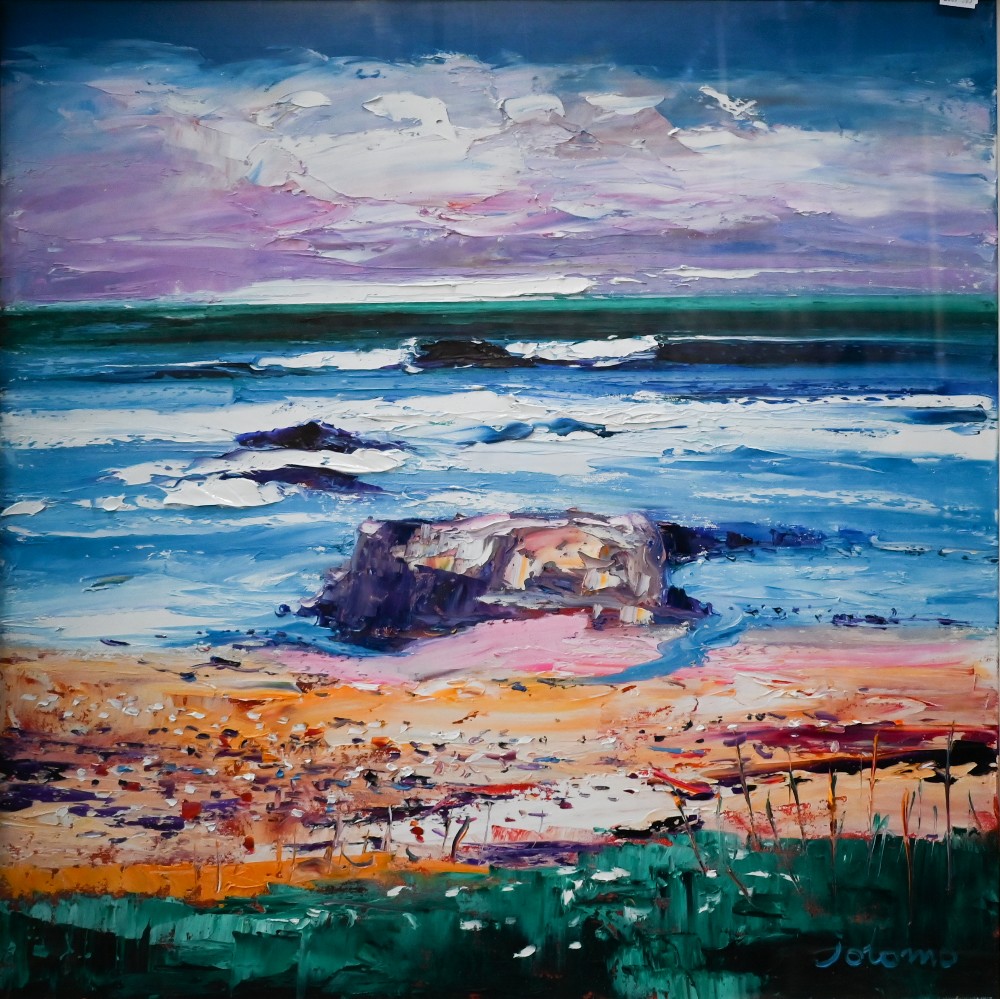John Lowrie Morrison (b 1948) - 'Big wave at Bellochantuy Kintyre', oil on canvas, signed lower - Image 2 of 5