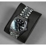 WITHDRAWN A gentleman's stainless steel Rolex Oysterdate Precision wristwatch with black dial