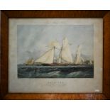 Mixed marine pictures including Yachting scene off Cowes, Isle of Wight, pub 1851 by Fores, 43 x