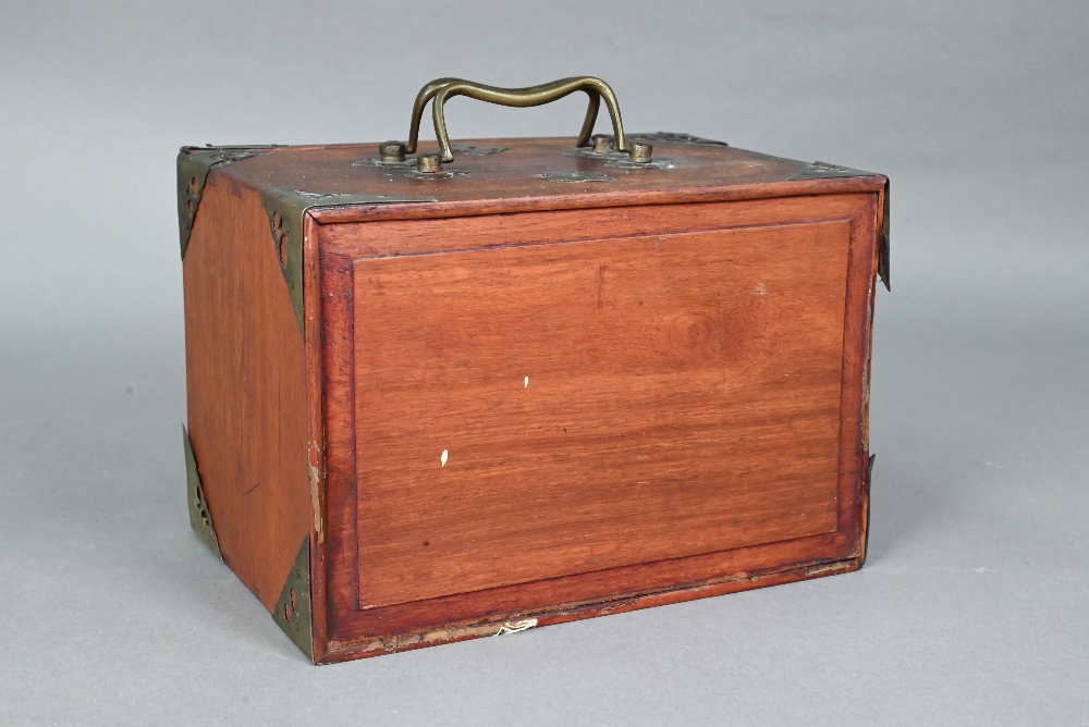 A Chinese Mah Jong set, the hardwood brass mounted case having two brass handles and sliding front - Image 12 of 12