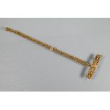 A Victorian 9ct yellow gold double row short Albert, the double belcher chain with swivel to end,