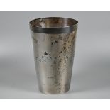 Heavy quality silver tapering beaker, Ellis & Co, Birmingham 1920, 9oz, 13cm high