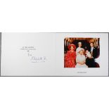 HM Queen Elizabeth the Queen Mother Christmas card with gilt cypher to cover, 1990, signed 'from