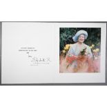 HM Queen Elizabeth the Queen Mother Christmas card with gilt cypher to cover, 1988, signed 'from