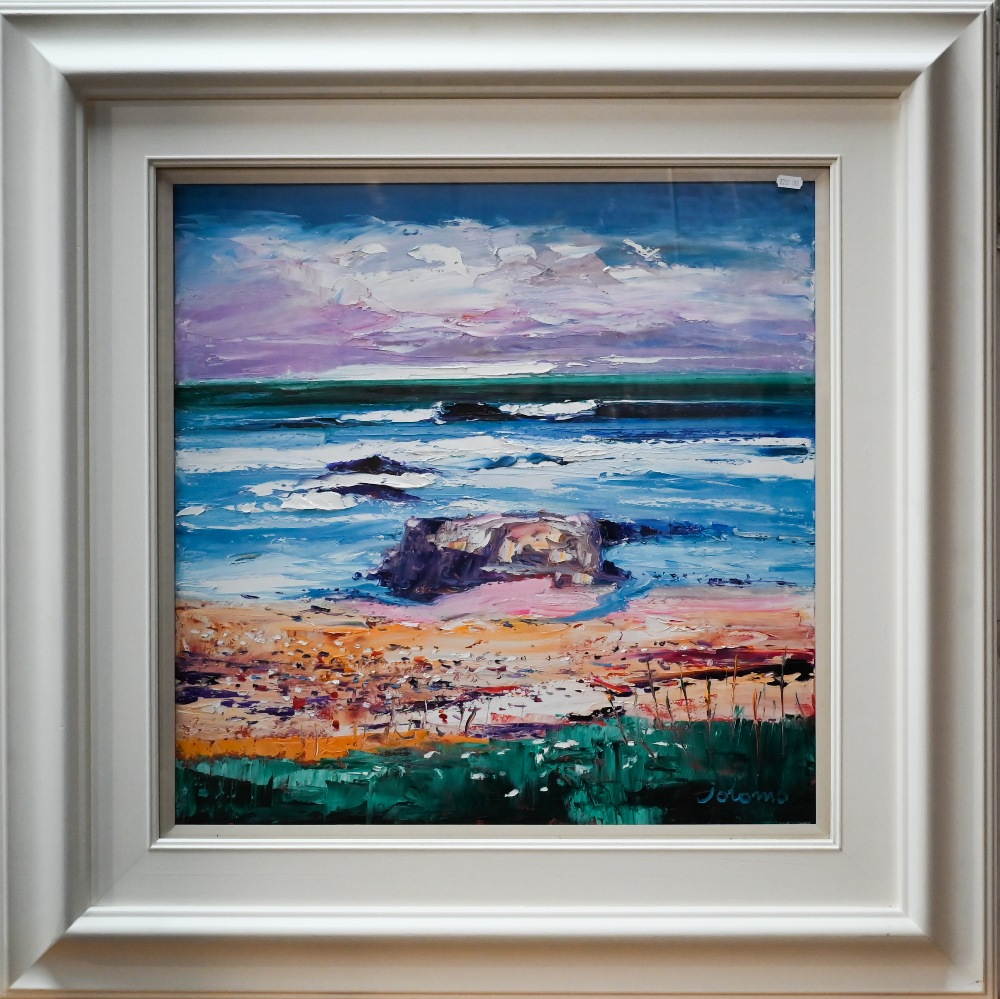 John Lowrie Morrison (b 1948) - 'Big wave at Bellochantuy Kintyre', oil on canvas, signed lower