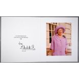 HM Queen Elizabeth the Queen Mother Christmas card with gilt cypher to cover, 1998, printed 'from