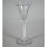 Georgian drinking glass with trumpet-shaped bowl, on air-twist stem with domed foot, 16.5 cm